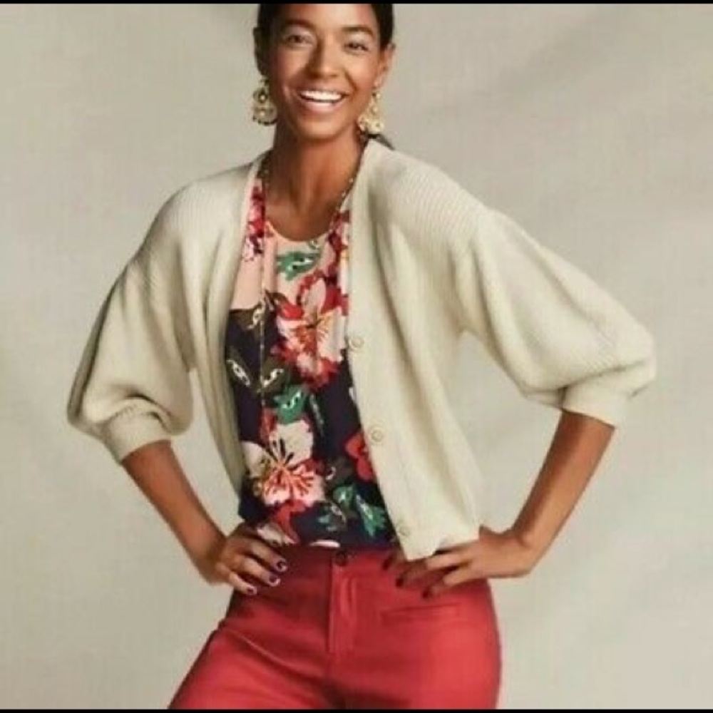 Cabi Bishop Cardigan Size Medium Ivory #5447